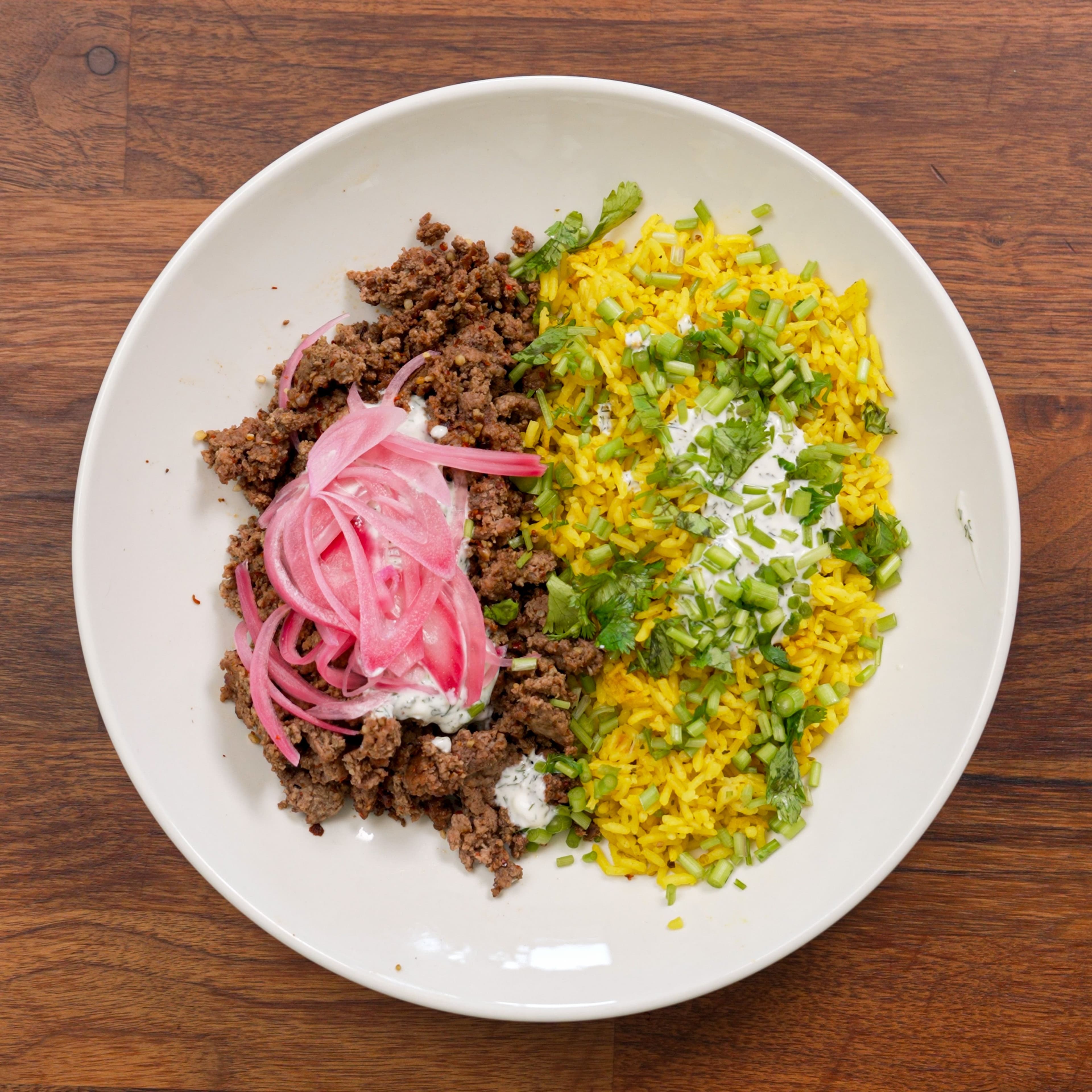 Beef & Yellow Rice Bowl